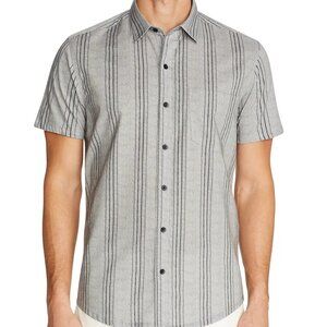 W.R.K Reworked Black Vertical Stripe Short Sleeve Shirt